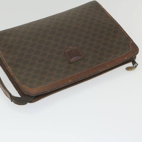 CELINE Macadam Canvas Clutch Bag PVC Leather Brown Auth ti1357 - Picture 6 of 16